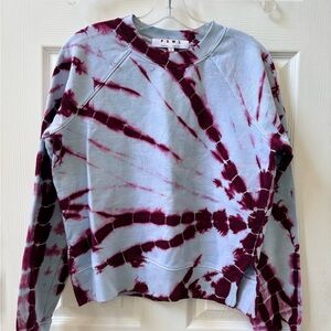 Proenza Schouler Burgundy and Light Blue Tie-Dye Sweater